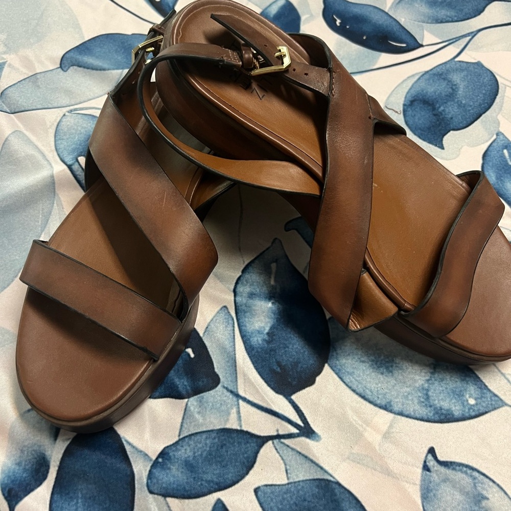 Naturalizer Brown Geometric Sandals